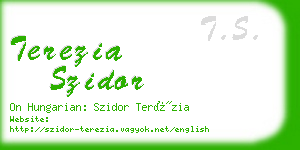 terezia szidor business card